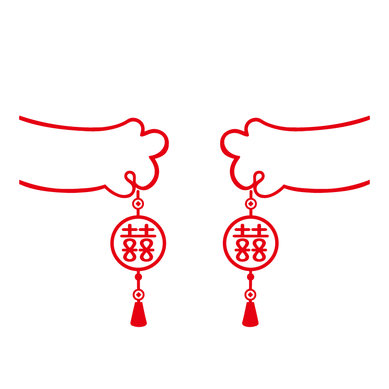 手捏喜结婚氛围布置红色喜字贴画