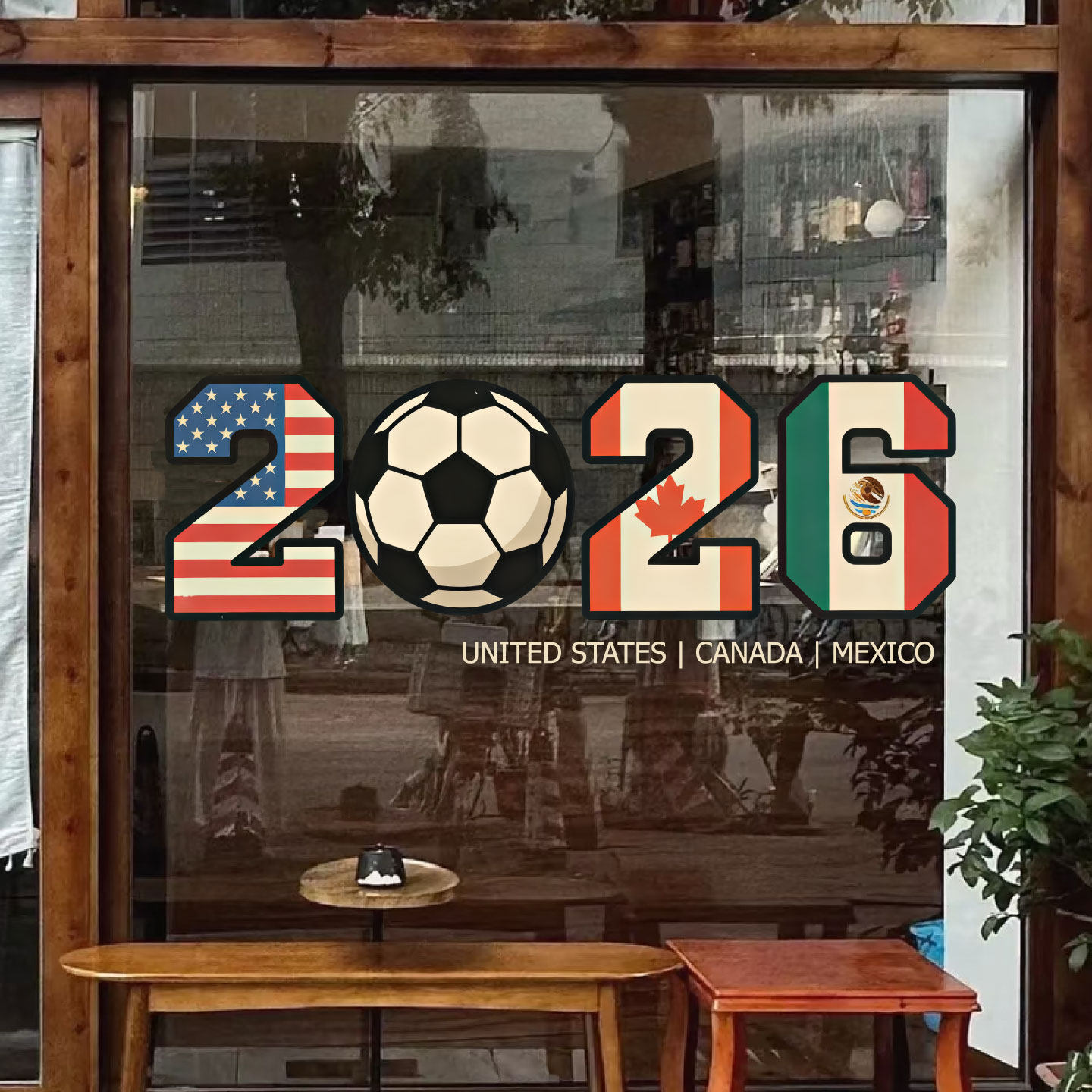 2026世界杯足球比赛海报主题静电贴纸体彩店酒吧烧烤店装饰氛围感