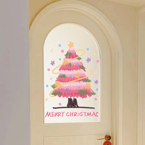 2026新年圣诞节圣诞树玻璃静电贴