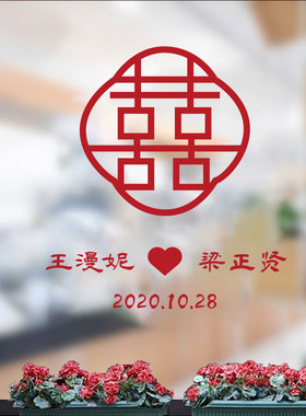 名字日期迎宾牌车身装饰玻璃贴