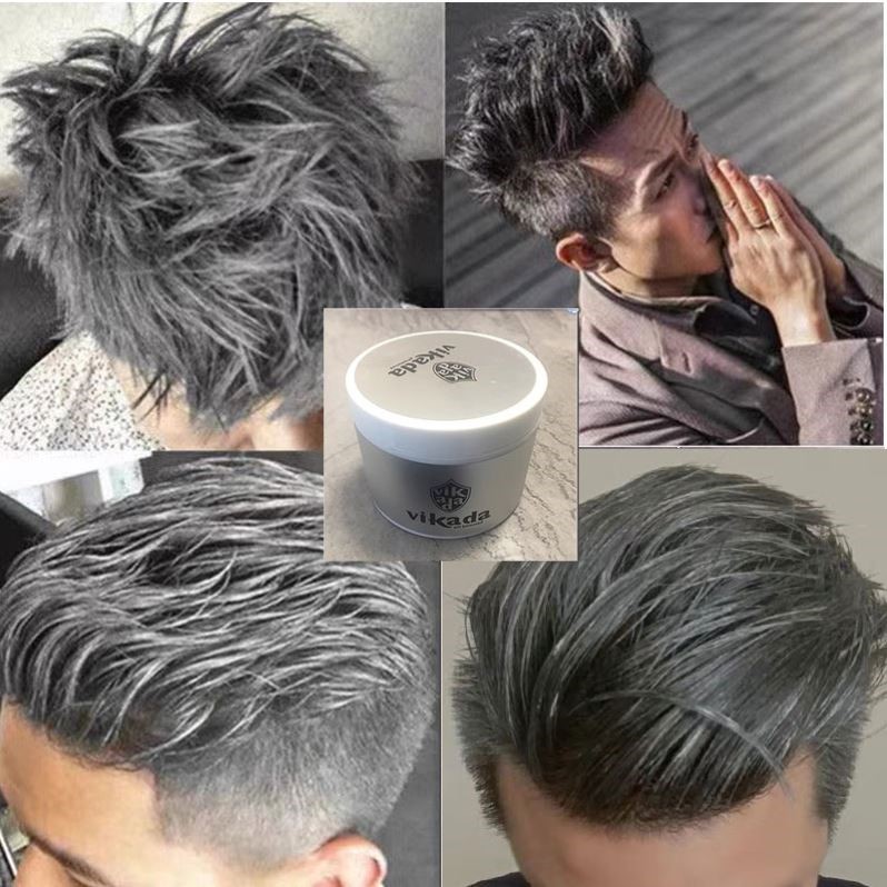 威卡达奶奶灰发泥可清洗染色水溶性男士一次性灰色变色发蜡定型