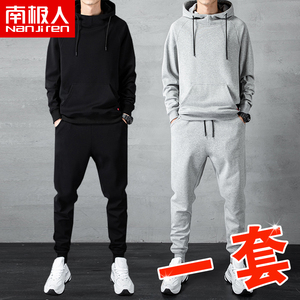 南极人2022秋冬卫衣套装男士宽松运动时尚休闲上衣两件套搭配套装