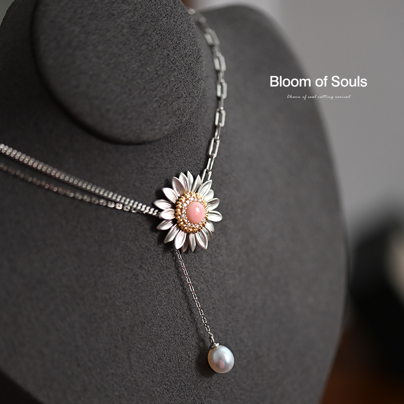 《邂逅夏末》原创纯银雏菊项链