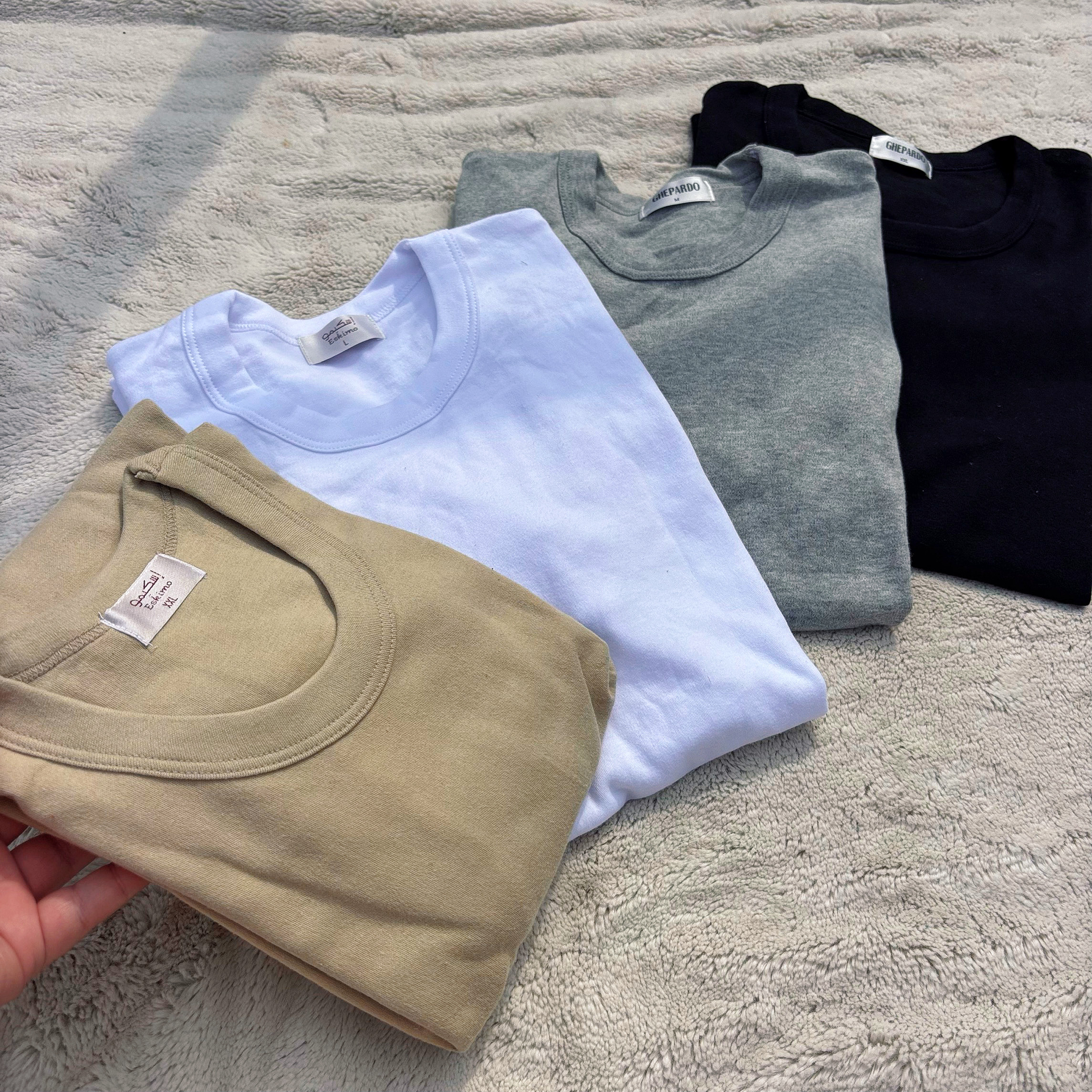 重磅100%厚棉！外贸出口男大码纯色圆领短袖T恤 纯棉家居打底上衣