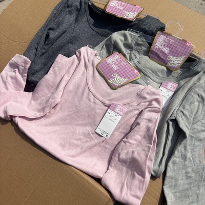 巨软婴儿棉！！外贸日单女款圆领长袖短袖T恤 薄款打底衫弹力上衣