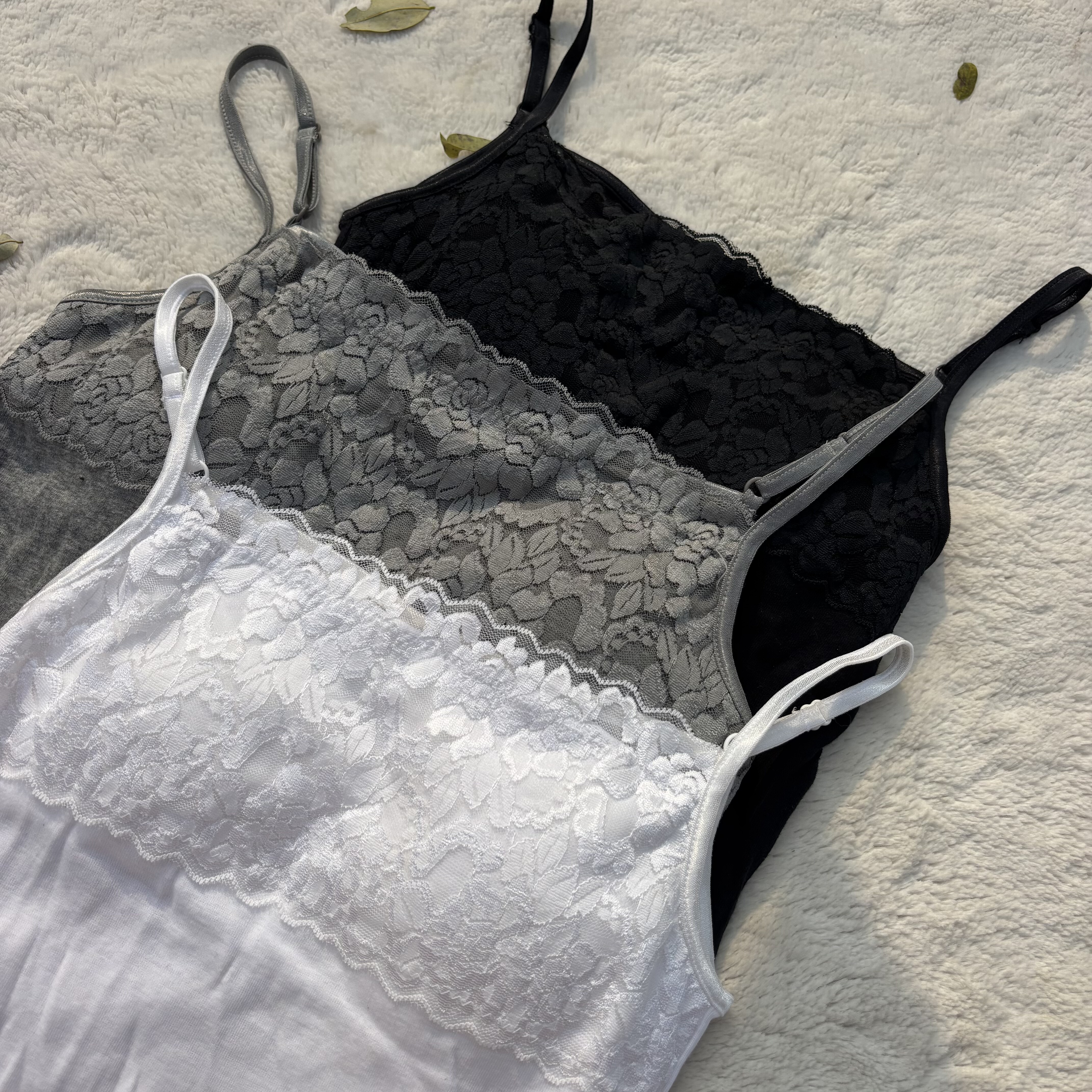 有机全棉！外贸日单100/纯棉女士带胸垫罩杯吊带内衣蕾丝打底背心