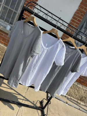 超软！外贸日单男士夏季薄款圆V领吸汗速干华夫格打底背心短袖T恤