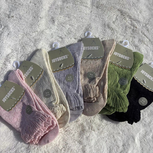 棉麻花边松口袜清凉透气中筒袜子 超薄款 15%麻 外贸日单女士夏季