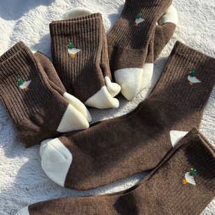 日本贵牌 外贸日单女纯棉秋冬毛巾袜卡通中筒袜 加厚有机棉毛圈