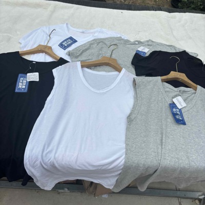 防臭！外贸日单男士夏薄款纯色百搭透气吸水速干打底背心短袖T恤