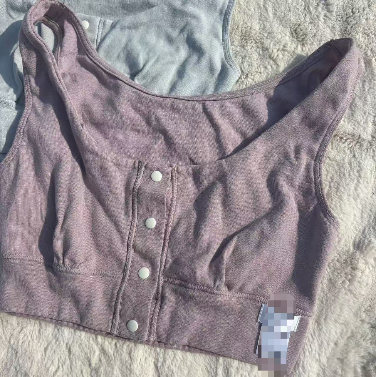 牛货!外贸日单女士前开扣棉文胸背心式无钢圈孕期哺乳睡眠内衣