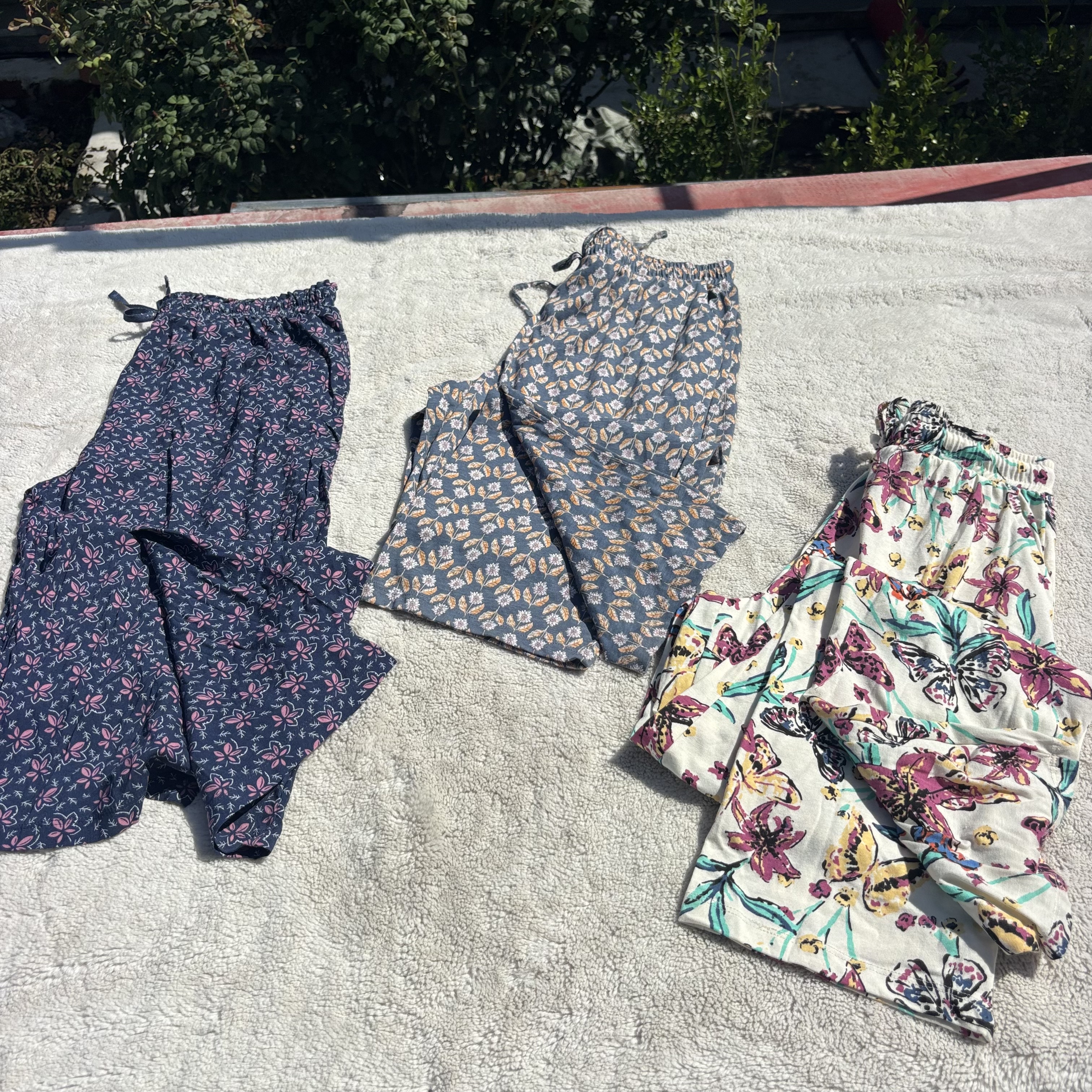 欧单。巨舒服!外贸女印花大码舒适宽松直筒家居长裤休闲薄棉睡裤