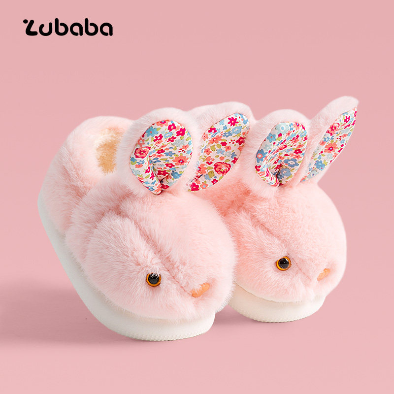 zhubaba2025新款兔子儿童棉拖鞋