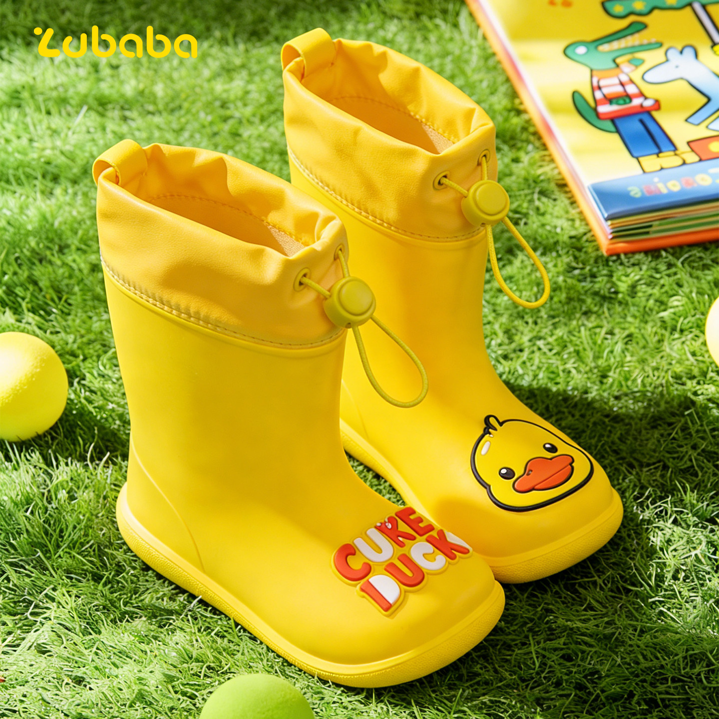 小黄鸭儿童雨鞋女童幼儿园上学专用防水防滑耐磨2025新款宝宝雨靴