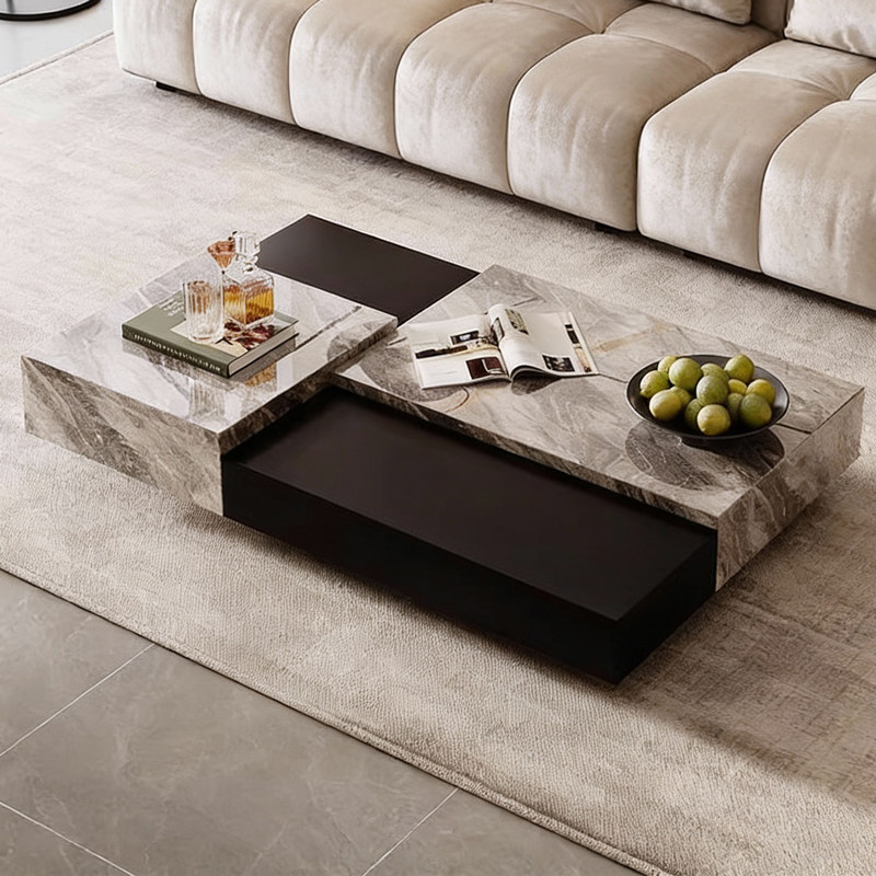 2025新款岩板茶几威尼斯棕客厅沙发家用创意魔方边几带储物可定制,住宅家具,茶几,淘宝优惠券,粉丝福利购,淘宝优惠卷