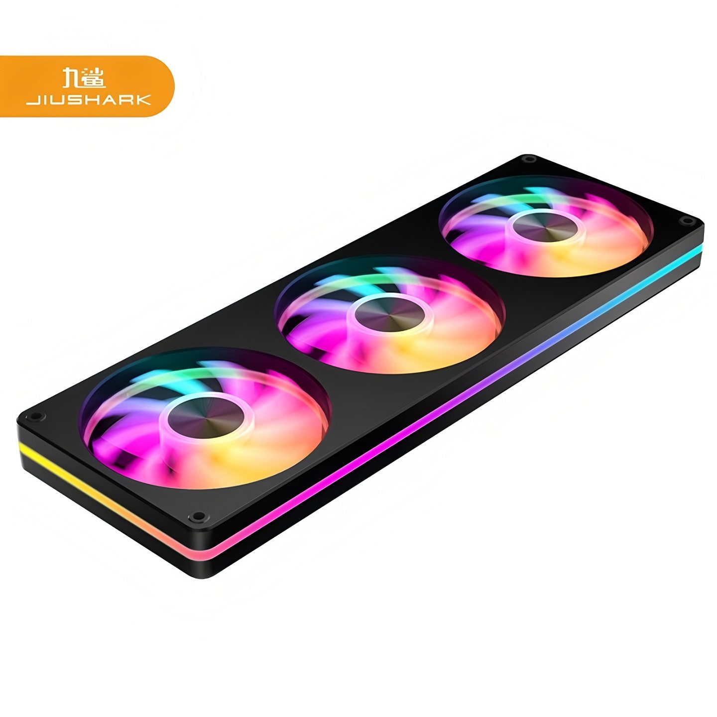 JIUSHARK九鲨JK-F360一体风扇神光同步电脑12CM连体机箱3风扇PWM