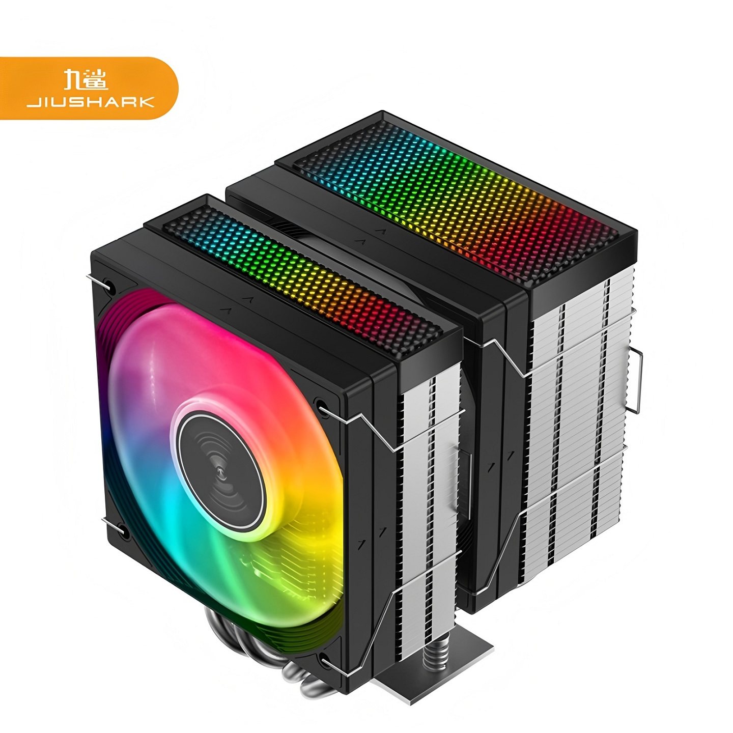 JIUSHARK九鲨JF400mini不挡内存CPU散热器双塔扇逆重力管15代AMD