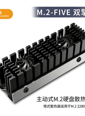JIUSHARK九鲨M.2 2280硬盘散热器SATA双擎风扇SSD固态PCIe4-5.0铝