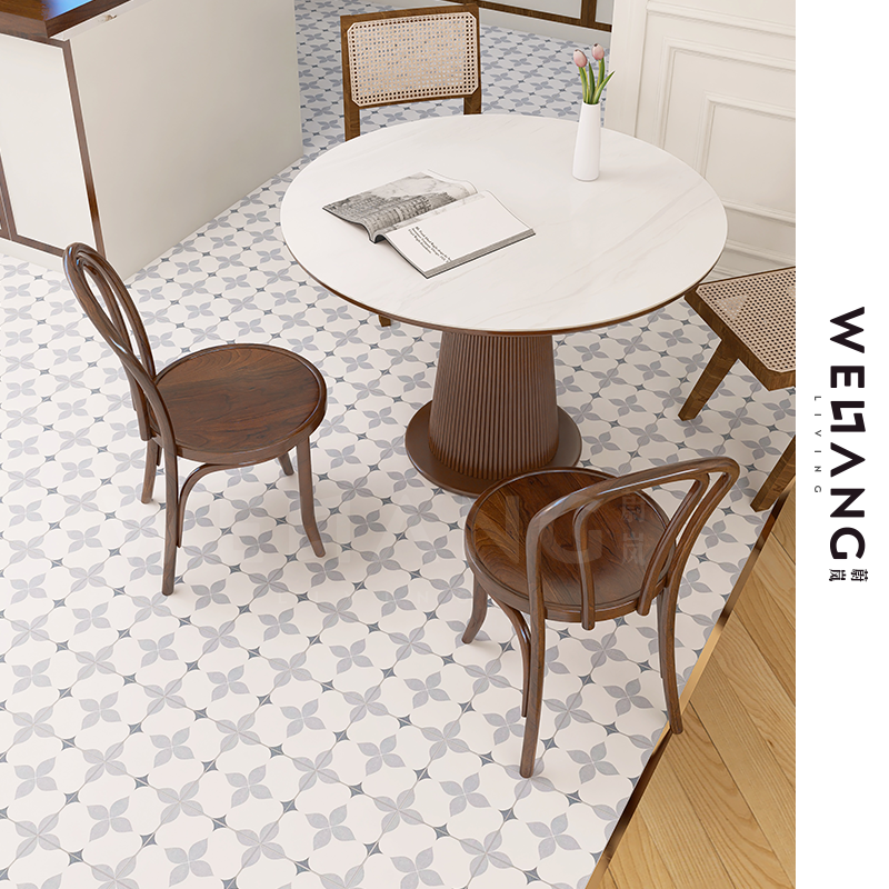 法式复古小花砖灰白色墙砖厨房浴室阳台连锁酒店餐厅防滑地砖200,家装主材,仿古砖（包括文化石）,淘宝优惠券,粉丝福利购,淘宝优惠卷
