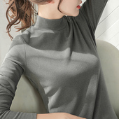 双面德绒打底衫 女内搭阳离子秋冬加绒加厚百搭洋气半高领T恤2023