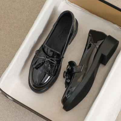 羊皮款~乐福鞋女2025新款秋冬平底一脚蹬单鞋加绒英伦风小皮鞋子