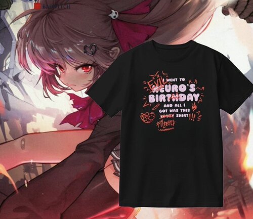Neuro-sama evil生日纪念牛肉虚拟vtuber周边短袖纯棉T恤男女上衣