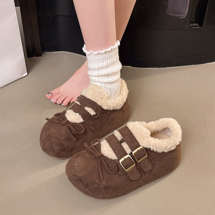 厚底内增高加绒勃肯鞋女款雪地靴2025新款冬季加厚保暖毛茸茸棉鞋