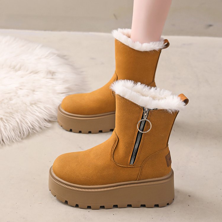 爆款雪地靴女2025新款冬季时尚百搭抗寒保暖加绒加厚靴子防滑棉鞋
