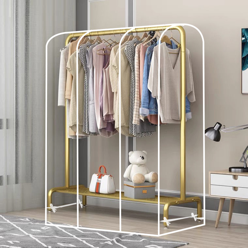 宿舍衣服防尘罩可水洗挂衣架落地遮尘布套单双杆晾衣架透明衣物袋