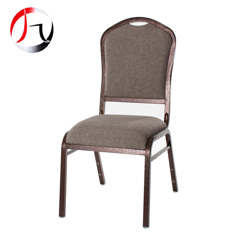 咖啡金爆花铁宴会椅子弯座板酒店会议椅可堆叠餐椅定制