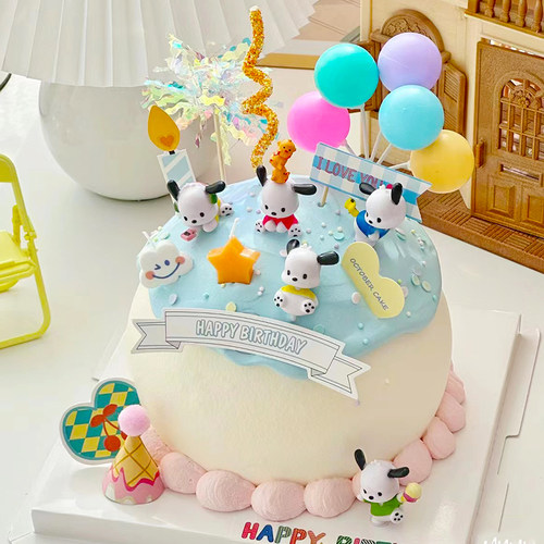 帕恰狗生日蛋糕装饰摆件