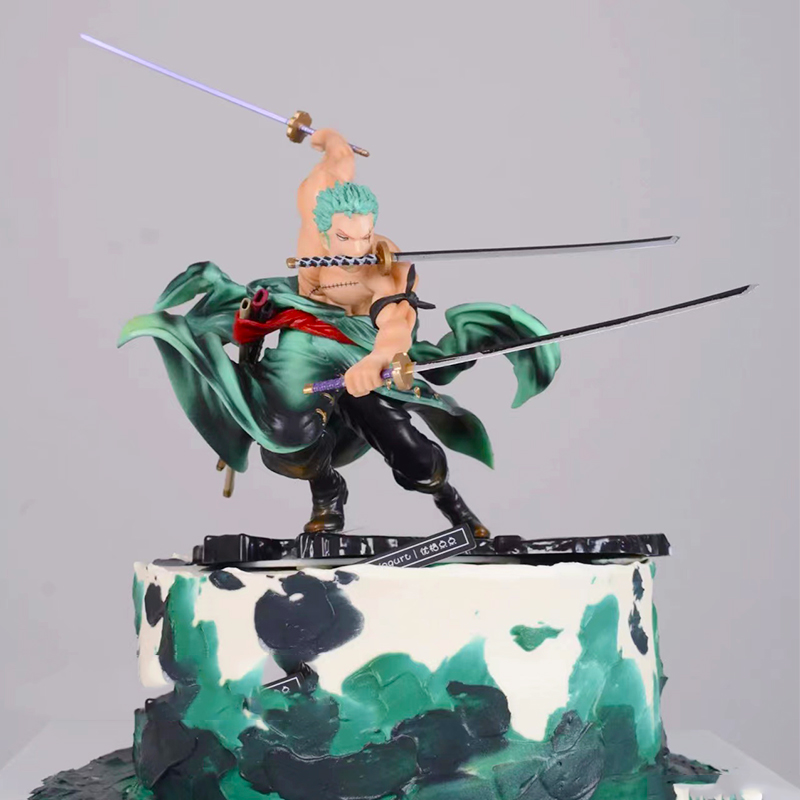 海贼王蛋糕装饰摆件路飞索隆火拳艾斯生日女帝娜美手办公仔装扮