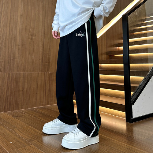 男童加绒裤子秋冬季潮流直筒卫裤