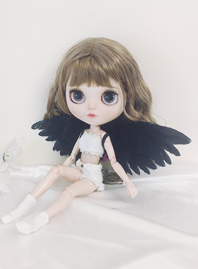 小布娃娃6分BJD娃娃可儿丽佳羽毛翅膀OB24 ob27天使翅膀拍摄道具