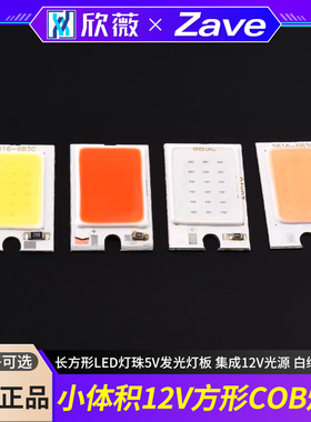 小体积COB光源 长方形LED灯珠5V发光灯板 集成12V光源 白绿蓝红黄