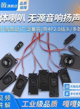 腔体喇叭8欧2W/3/4/5W 2840广告机3516无源音箱扬声器带4P2.0插头