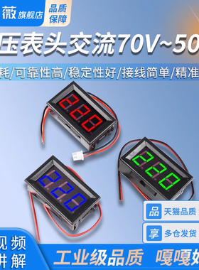 电压表头交流70V~500V二线LED数显两线数字电压表 AC220V市电380V