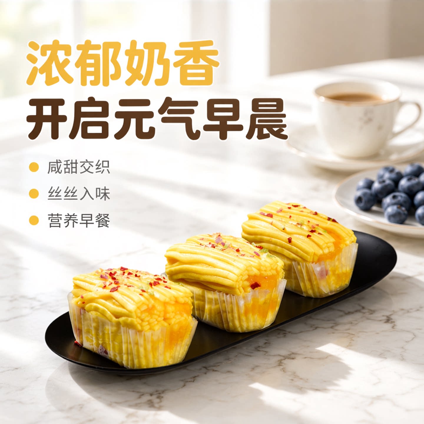 珍点心蛋黄丝卷288g儿童早餐半成品奶香咸蛋黄速冻花卷面点家庭装