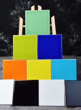 纯色内墙砖彩色瓷片厨房卫生间黑色白色幼儿园天蓝色橙色墙砖