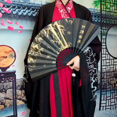 古风折扇双面中国风汉服古装 日用扇 霸气神龙手绘插画折叠便携夏季