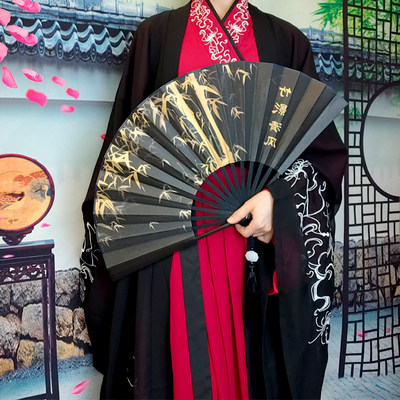 手绘插画绢布手工折叠便携夏季扇