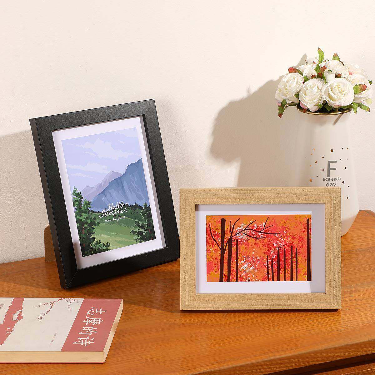 木质6寸相框摆台挂墙aA4纸画框48开装裱大尺寸照片油画框架16寸,家居饰品,DIY亲子装饰画,淘宝优惠券,粉丝福利购,淘宝优惠卷