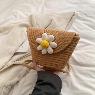 夏季编织包包海滩出游旅行小包女包可爱新款单肩斜跨手机包小清新