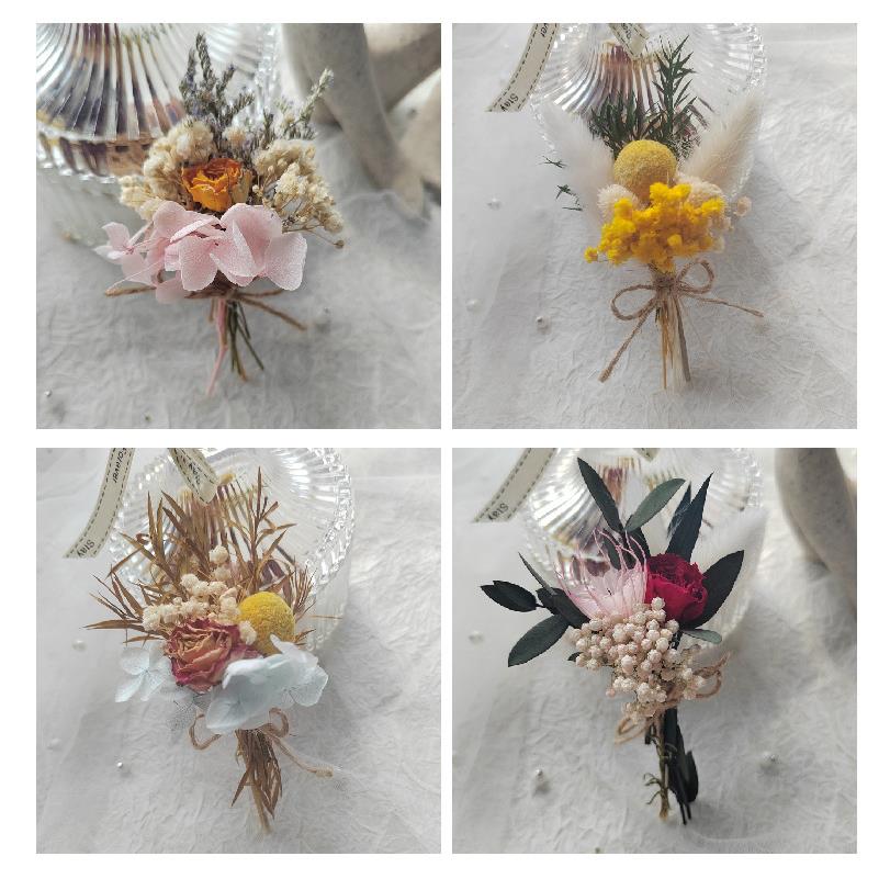 迷你干花花束玫瑰满天星礼盒装饰卡片装饰DIY材料包拍摄道具