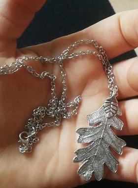 跨境亚马逊复古橡树叶吊坠小巧橡木叶配件项链护林员吊坠礼物首饰