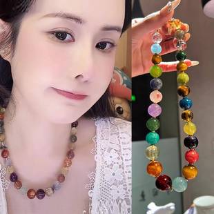 韦雪同款多宝项链手链天然水晶手串高品质12mm大颗粒项链手串