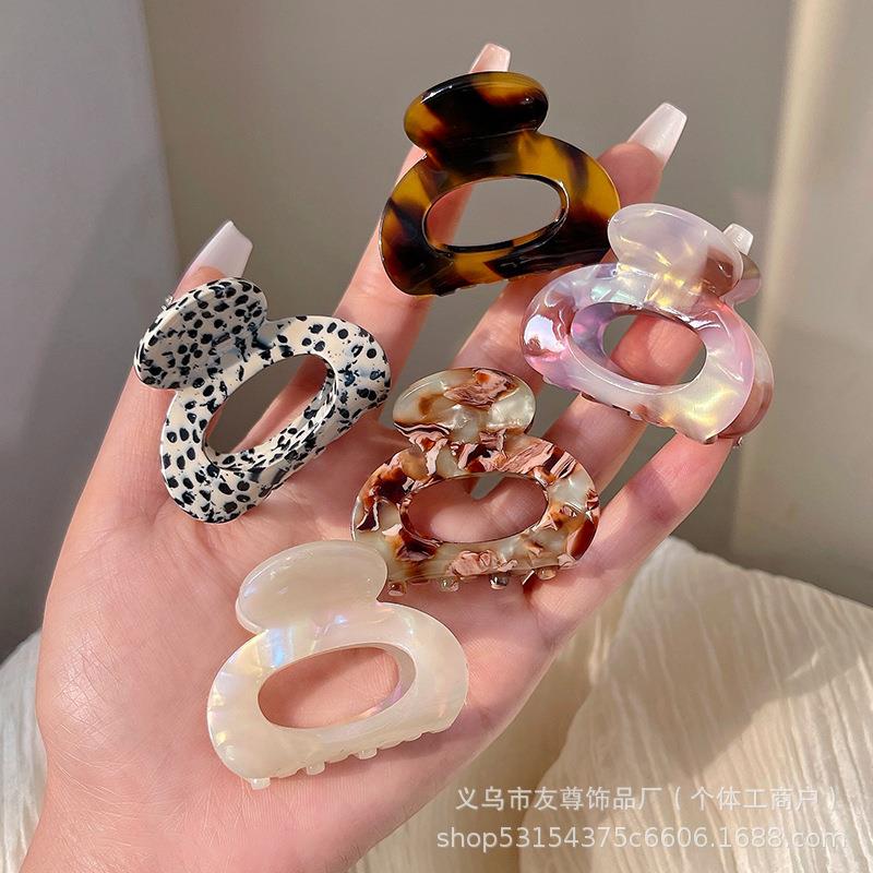 韩版醋酸方块抓夹高级发夹发卡盘发鲨鱼半月形碎发小号头饰