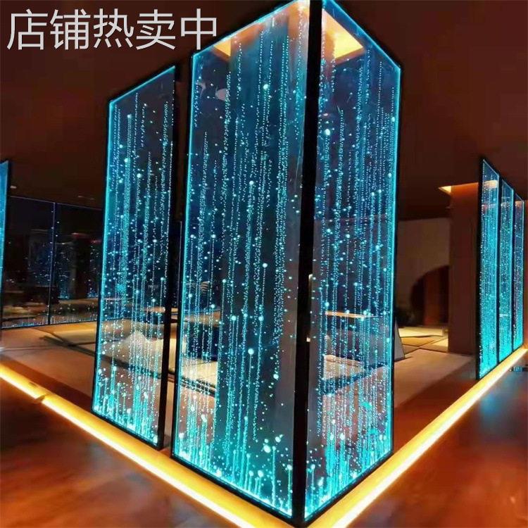 水晶雕刻发光玻璃 流水屏风隔断激光内雕玻璃 可雕刻各种图案