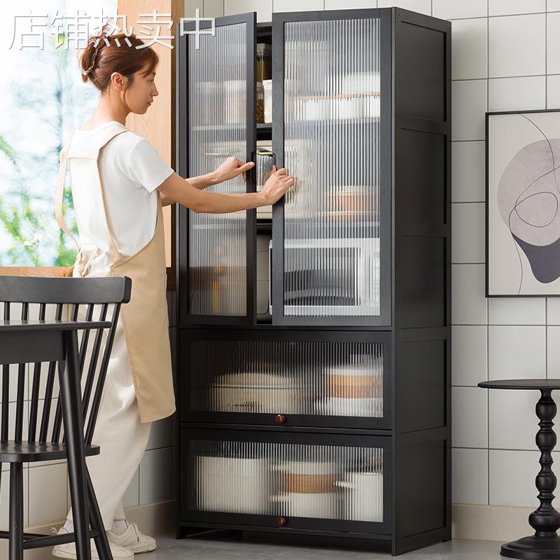 厨房置物架子落地多层收纳架微波炉多功能碗碟橱柜储物餐边柜家用