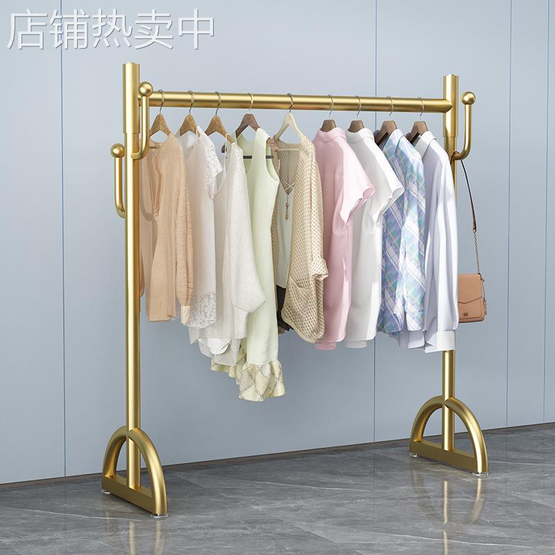 晾衣架落地卧室挂衣服阳台镀锌水管神器家用凉晒衣杆折叠衣帽架子